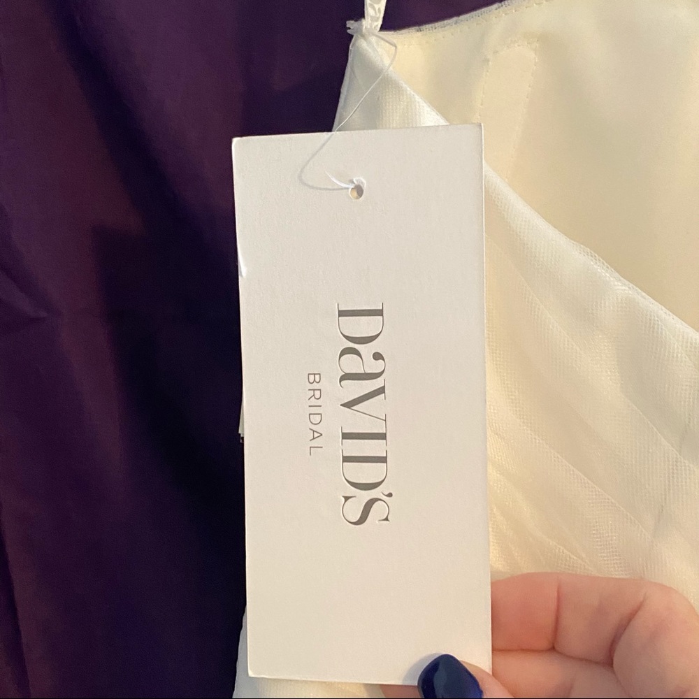 Never worn David’s Bridal wedding dress.